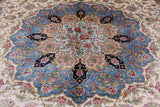 Ivory High End Persian Hand Knotted 100 % Silk  Rug - 6' 0" X 9' 0" - Golden Nile