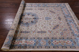 Ivory High End Persian Hand Knotted 100 % Silk  Rug - 6' 0" X 9' 0" - Golden Nile