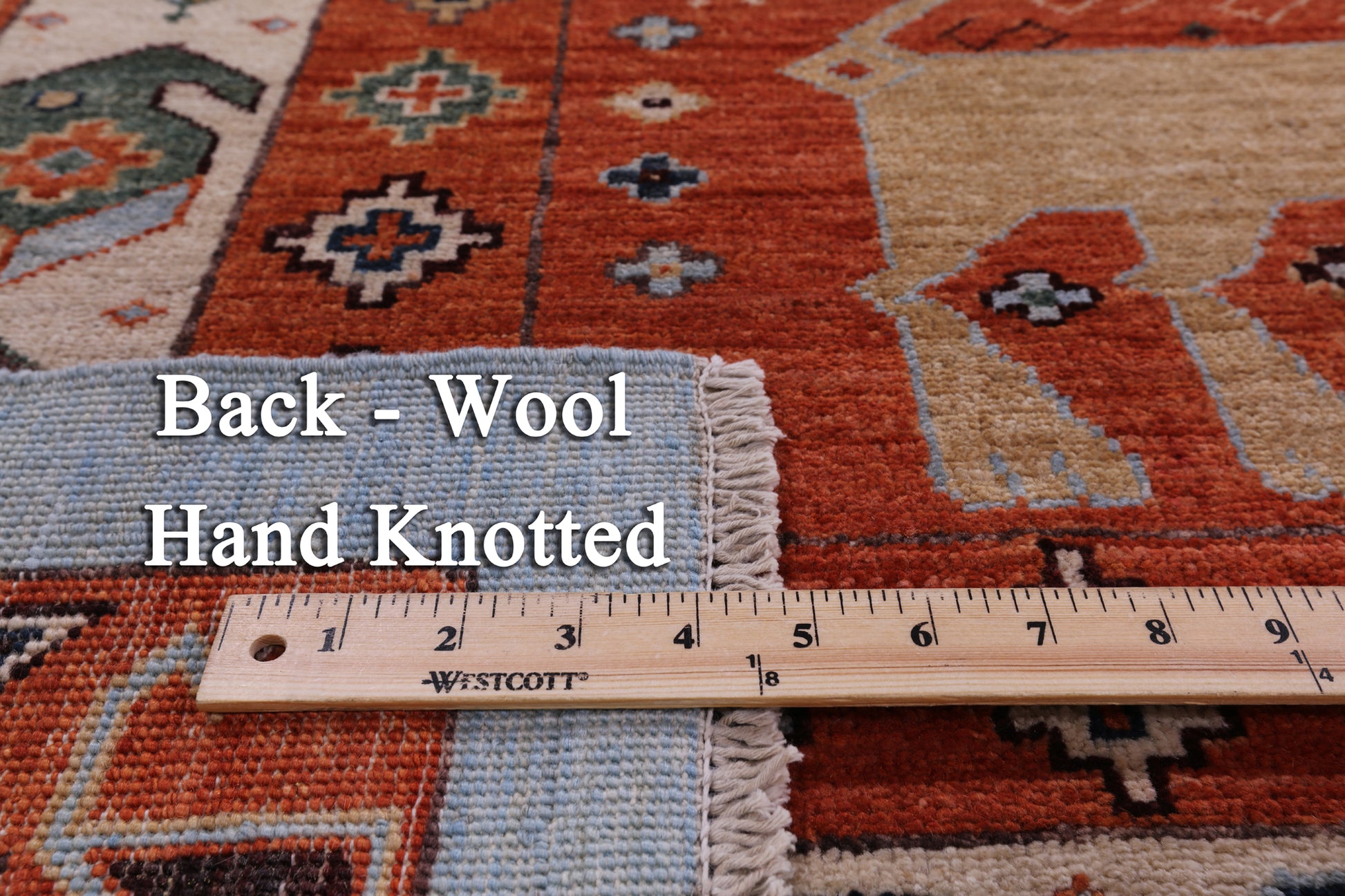 Blue Fine Serapi Handmade Wool Rug - 10' 3" X 13' 7" - Golden Nile