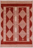 Red Persian Tribal Gabbeh Handmade Wool Rug - 6' 1" X 8' 10" - Golden Nile