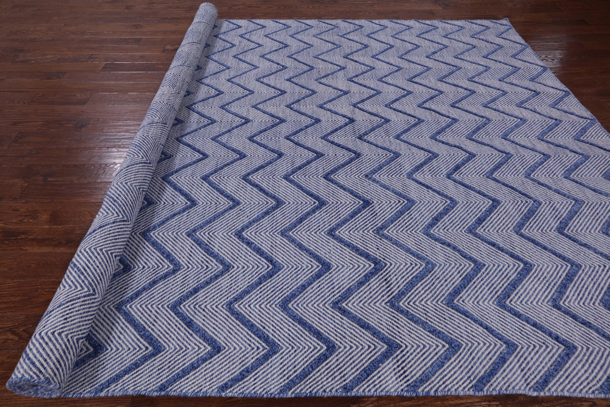 Modern Flat Weave Wool Rug - 9' 1" X 12' 1" - Golden Nile
