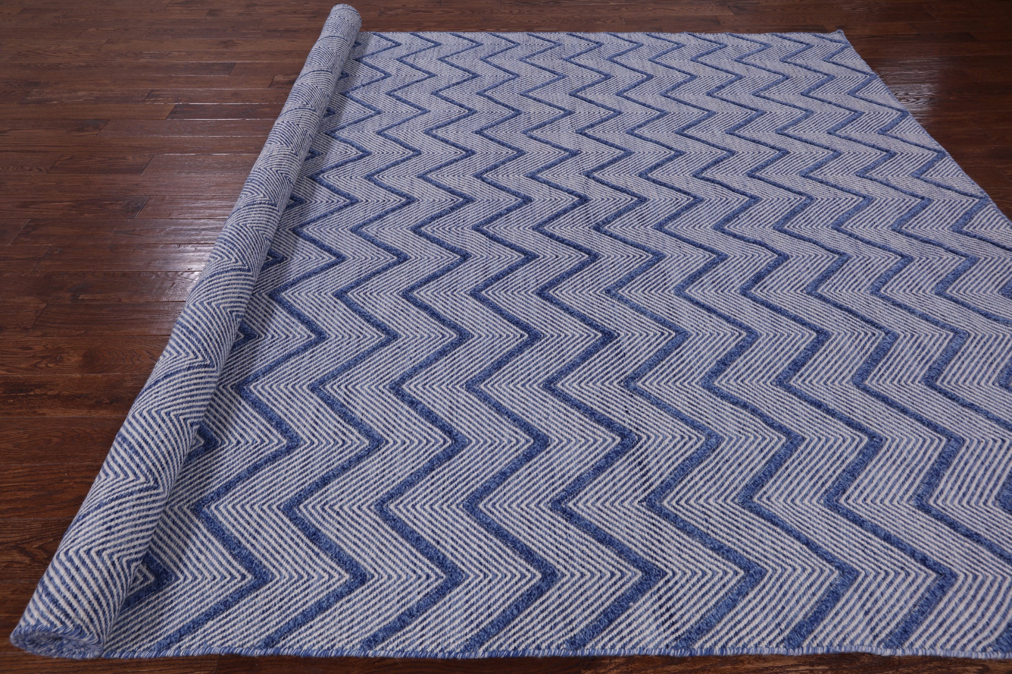 Modern Flat Weave Wool Rug - 9' 1" X 12' 1" - Golden Nile