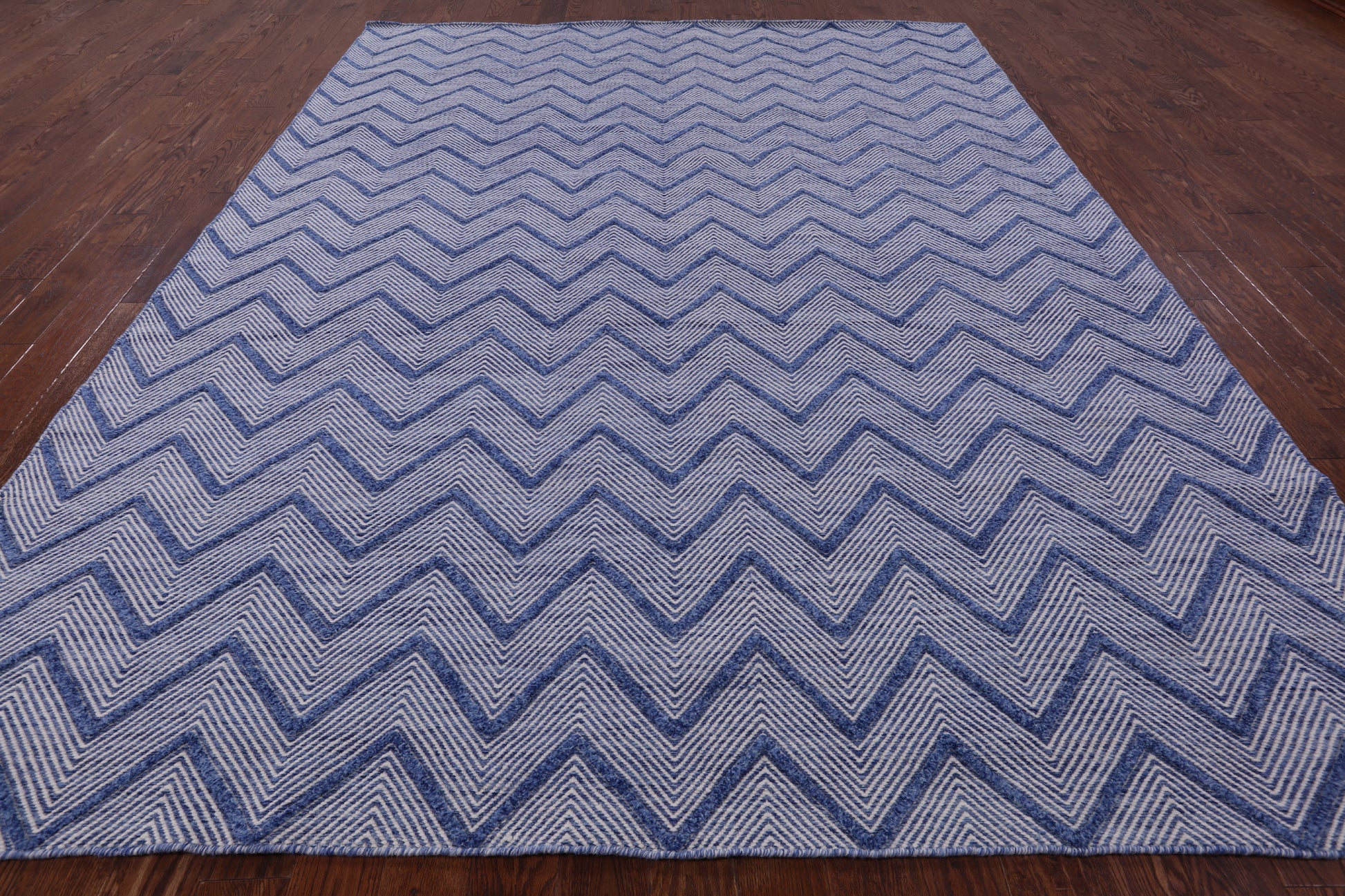 Modern Flat Weave Wool Rug - 9' 1" X 12' 1" - Golden Nile