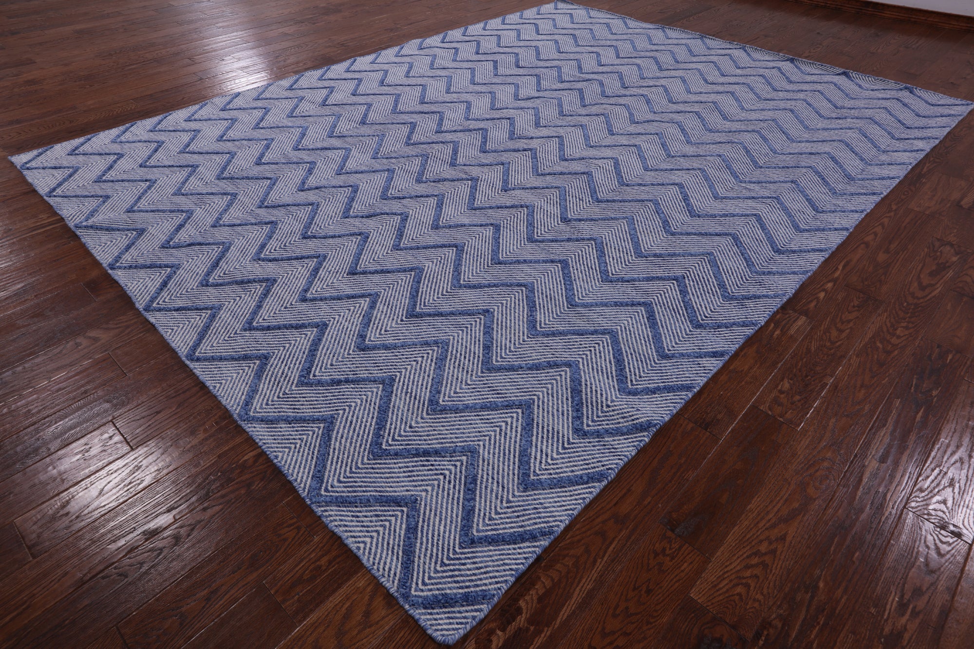 Modern Flat Weave Wool Rug - 9' 1" X 12' 1" - Golden Nile