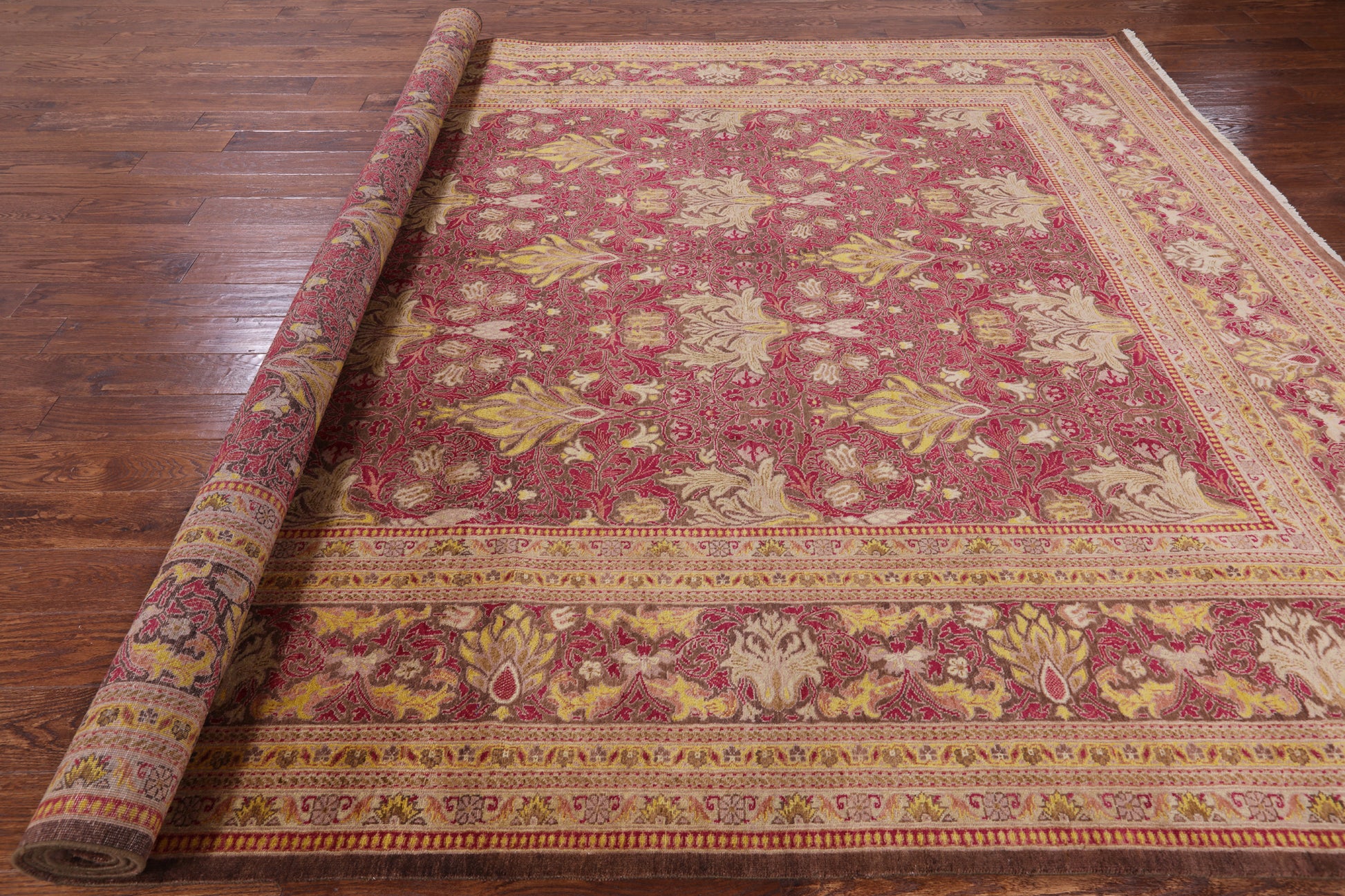 William Morris Hand Knotted Wool Rug - 9' 1" X 12' 0" - Golden Nile