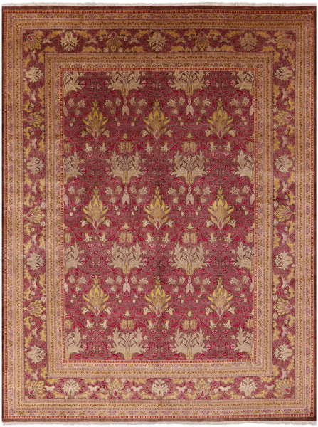 William Morris Hand Knotted Wool Rug - 9' 1" X 12' 0" - Golden Nile