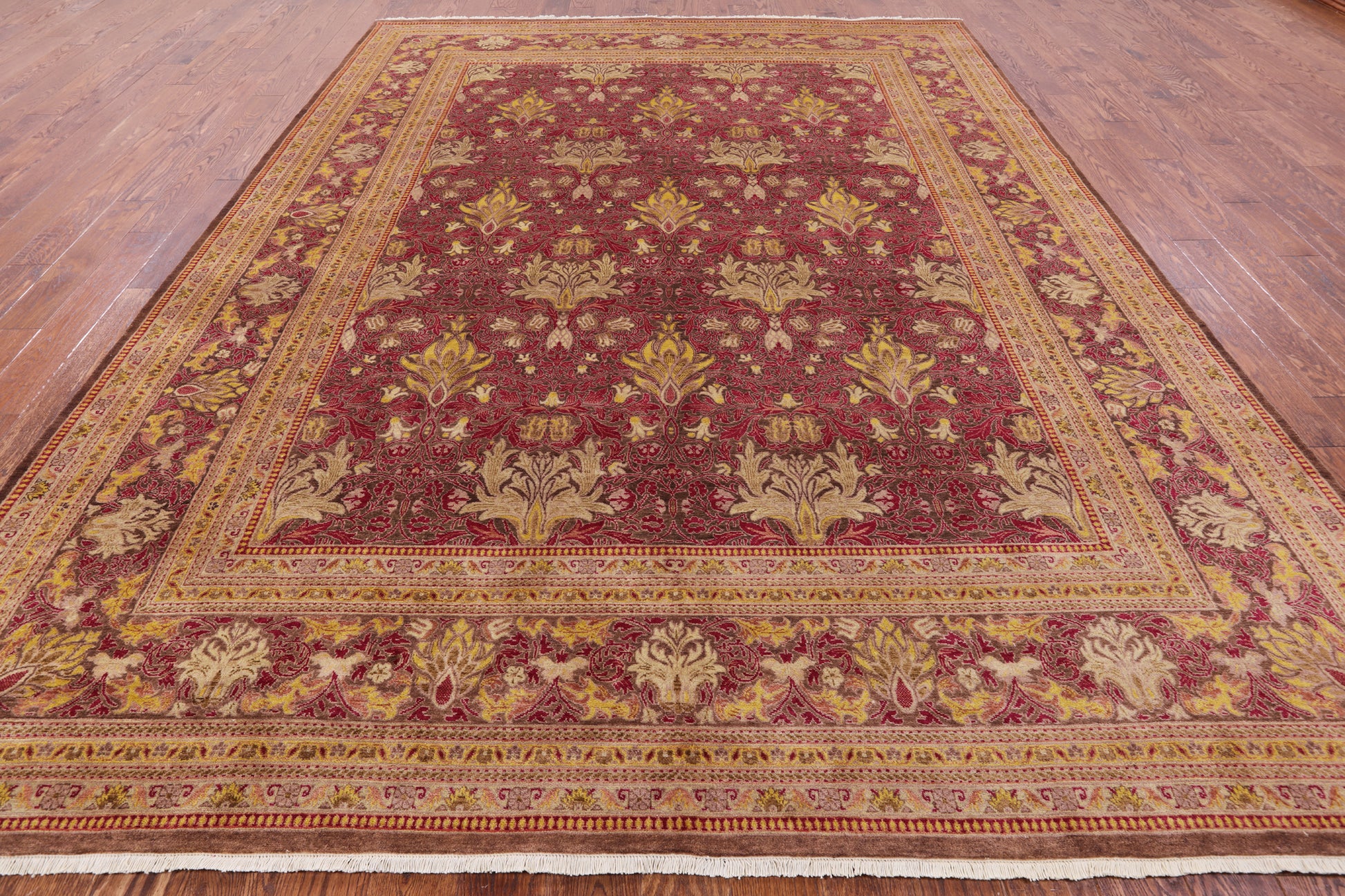 William Morris Hand Knotted Wool Rug - 9' 1" X 12' 0" - Golden Nile