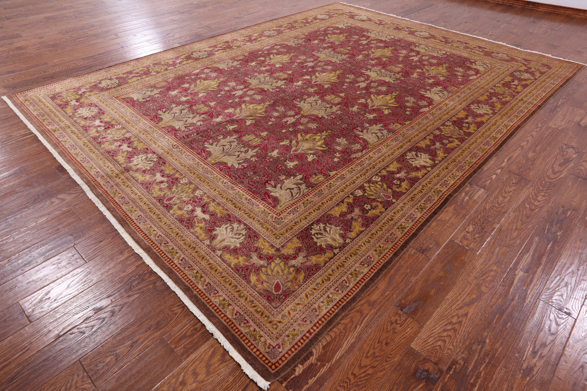 William Morris Hand Knotted Wool Rug - 9' 1" X 12' 0" - Golden Nile