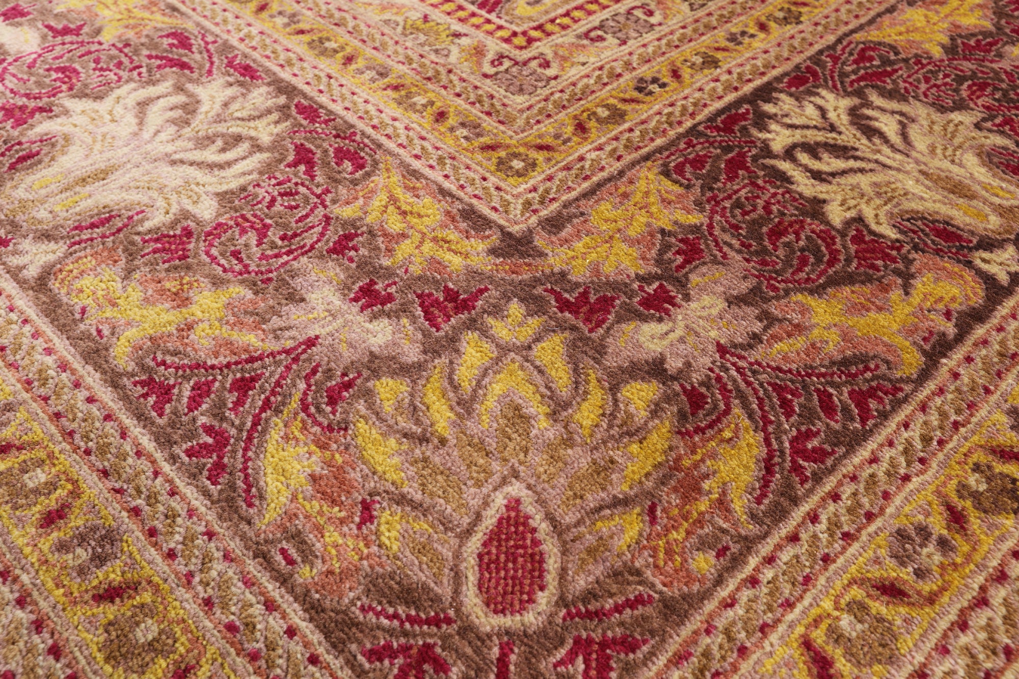 William Morris Hand Knotted Wool Rug - 9' 1" X 12' 0" - Golden Nile