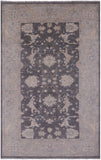 Grey Peshawar Hand Knotted Wool Rug - 5' 10" X 9' 2" - Golden Nile