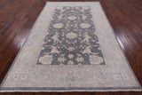 Grey Peshawar Hand Knotted Wool Rug - 5' 10" X 9' 2" - Golden Nile