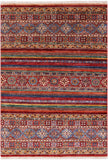 Tribal Khorjin Persian Gabbeh Hand Knotted Wool Rug - 4' 1" X 5' 9" - Golden Nile