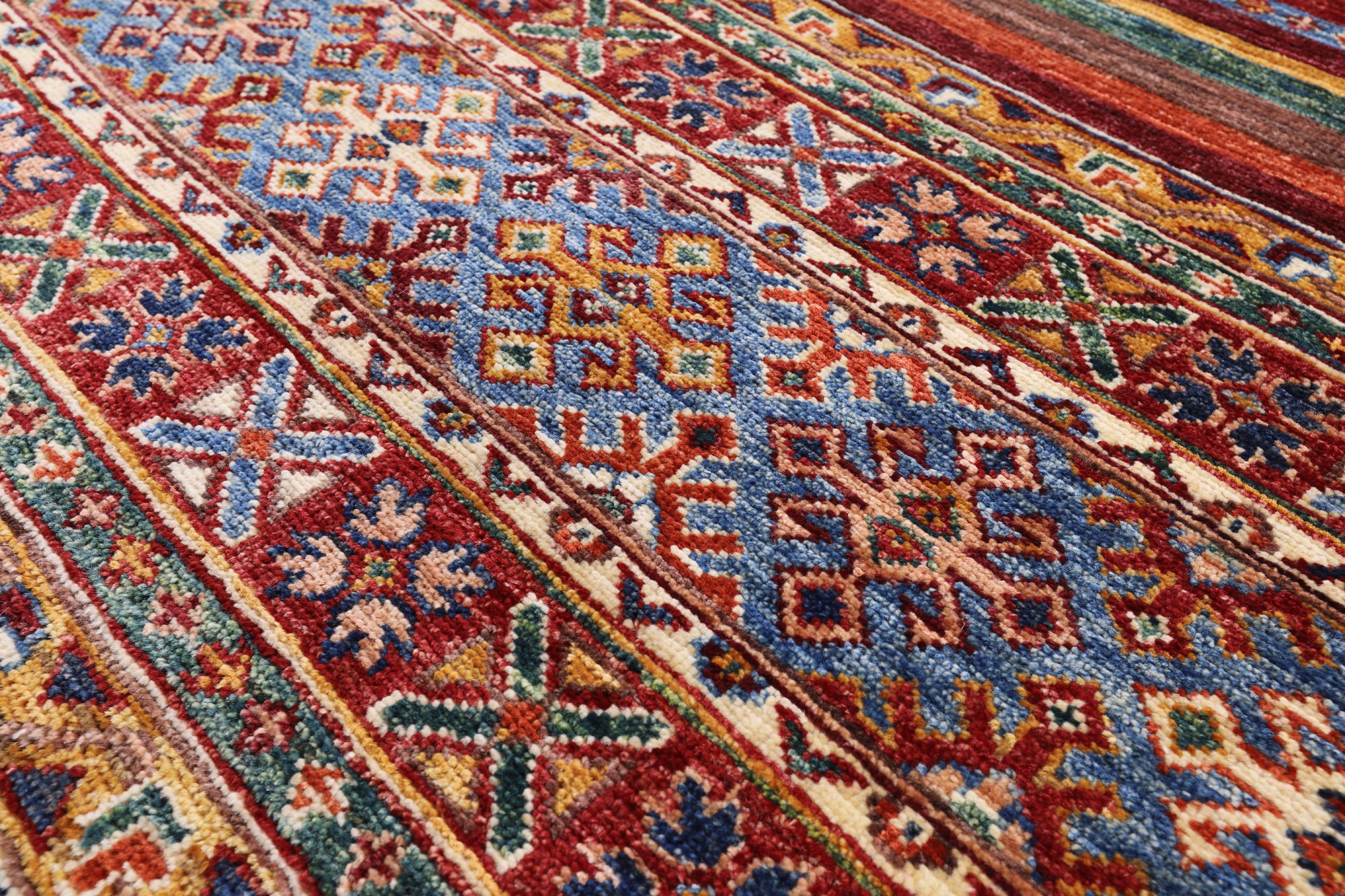 Tribal Khorjin Persian Gabbeh Hand Knotted Wool Rug - 4' 1" X 5' 9" - Golden Nile