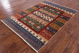 Persian Gabbeh Handmade Wool Rug - 4' 3" X 6' 1" - Golden Nile
