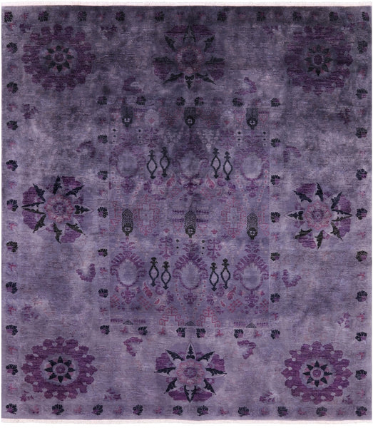 William Morris Overdyed Full Pile Handmade Wool Rug - 8' 1" X 9' 2" - Golden Nile