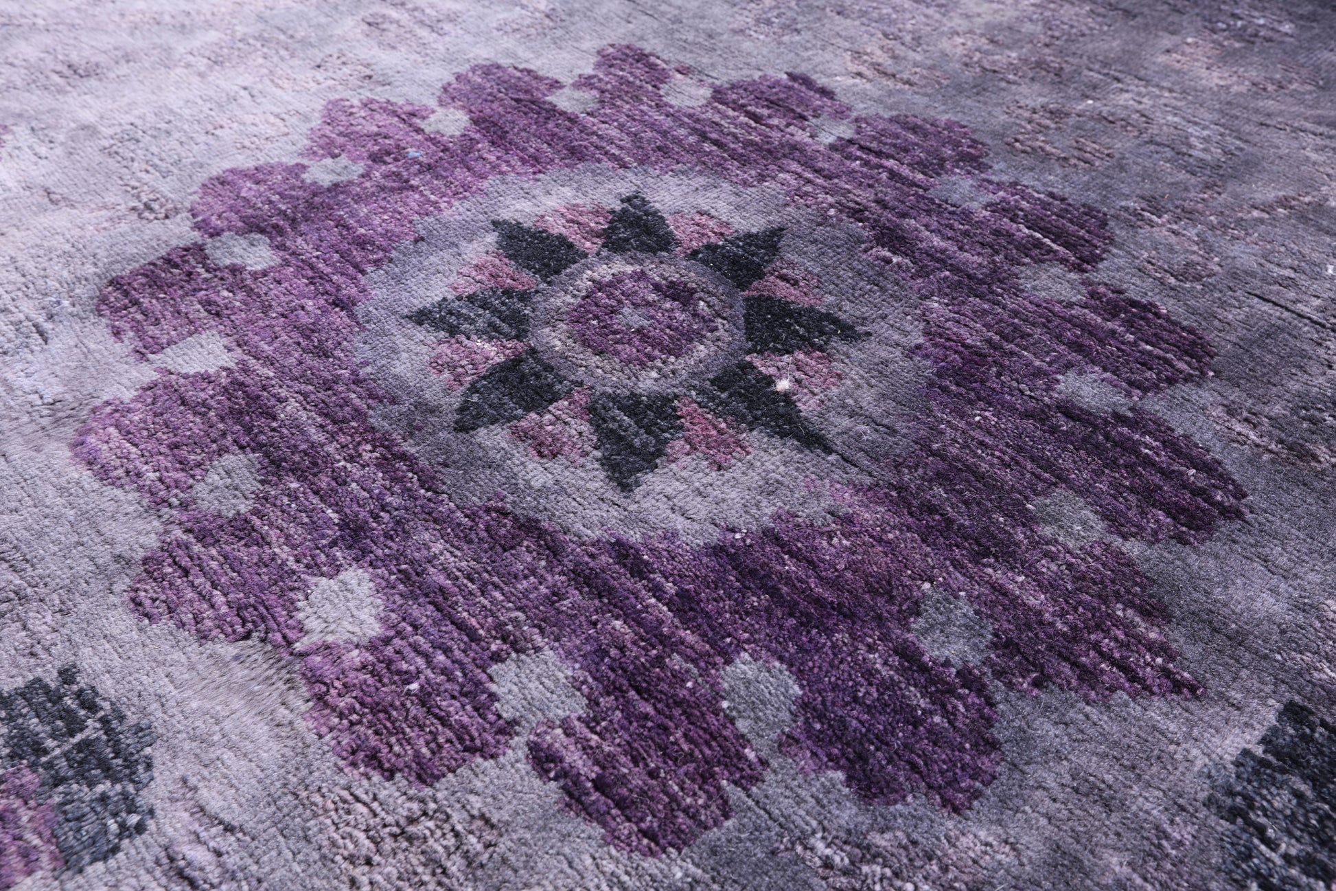 William Morris Overdyed Full Pile Handmade Wool Rug - 8' 1" X 9' 2" - Golden Nile