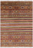 Tribal Khorjin Persian Gabbeh Hand Knotted Wool Rug - 5' 10" X 8' 3" - Golden Nile
