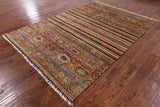 Tribal Khorjin Persian Gabbeh Hand Knotted Wool Rug - 5' 10" X 8' 3" - Golden Nile