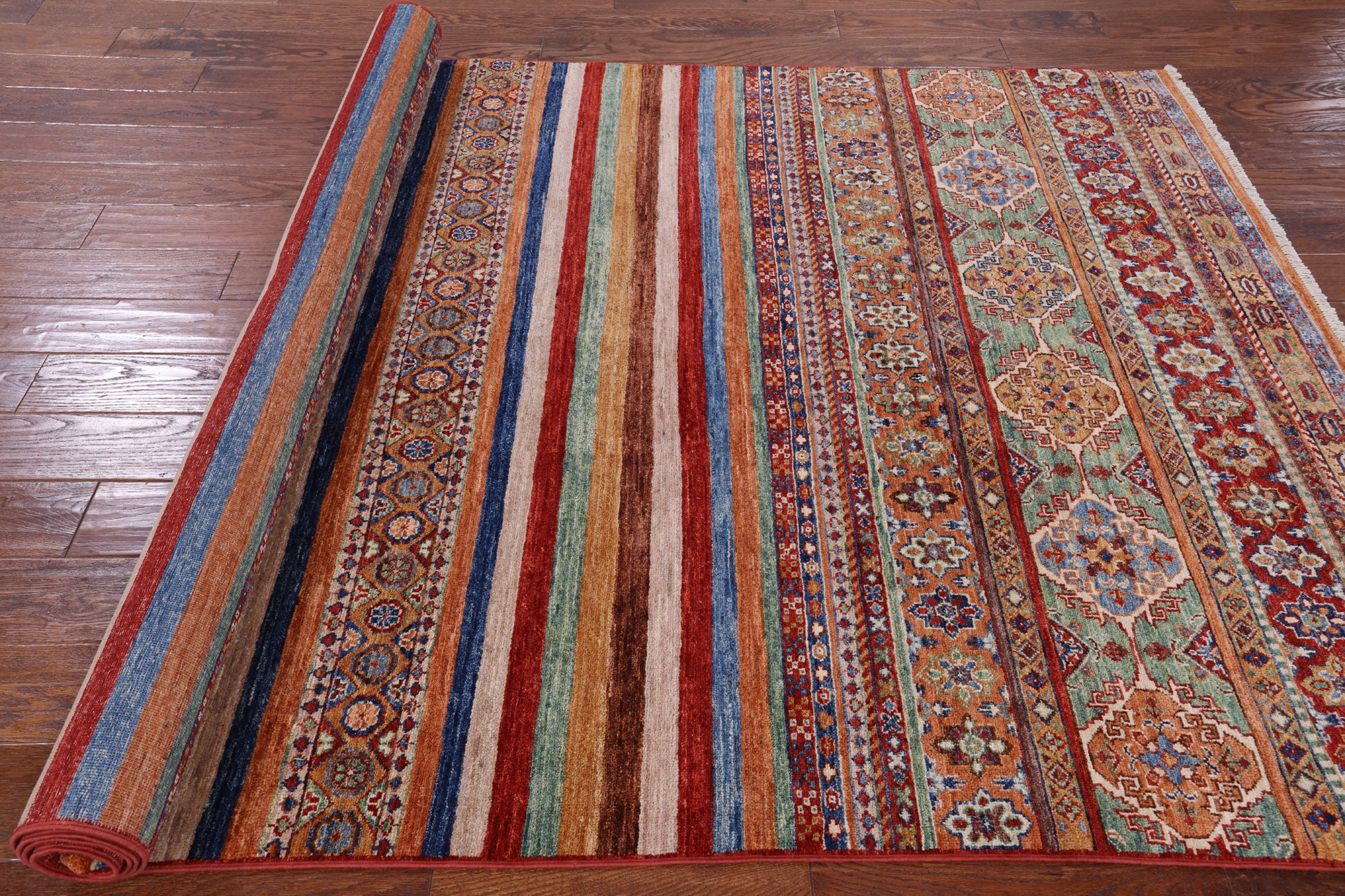 Tribal Khorjin Persian Gabbeh Hand Knotted Wool Rug - 5' 8" X 9' 5" - Golden Nile
