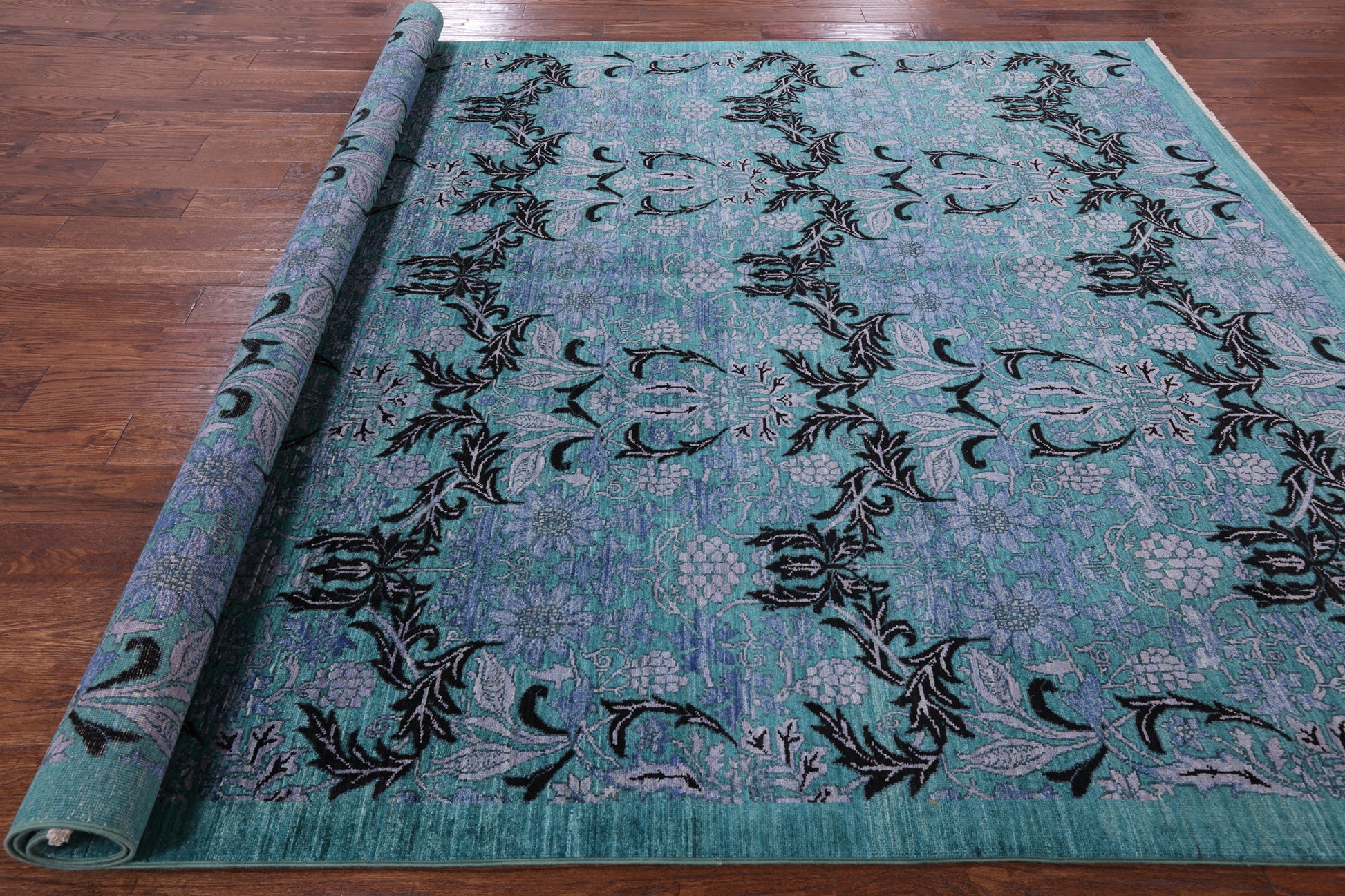 William Morris Hand Knotted Wool Rug - 8' 0" X 9' 10" - Golden Nile
