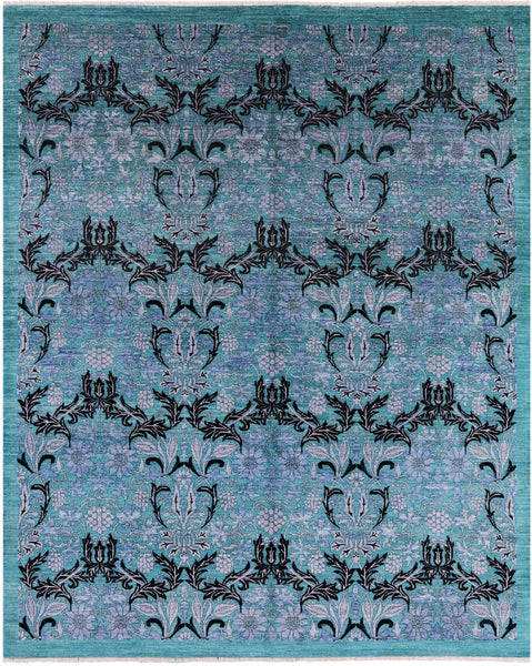 William Morris Hand Knotted Wool Rug - 8' 0" X 9' 10" - Golden Nile