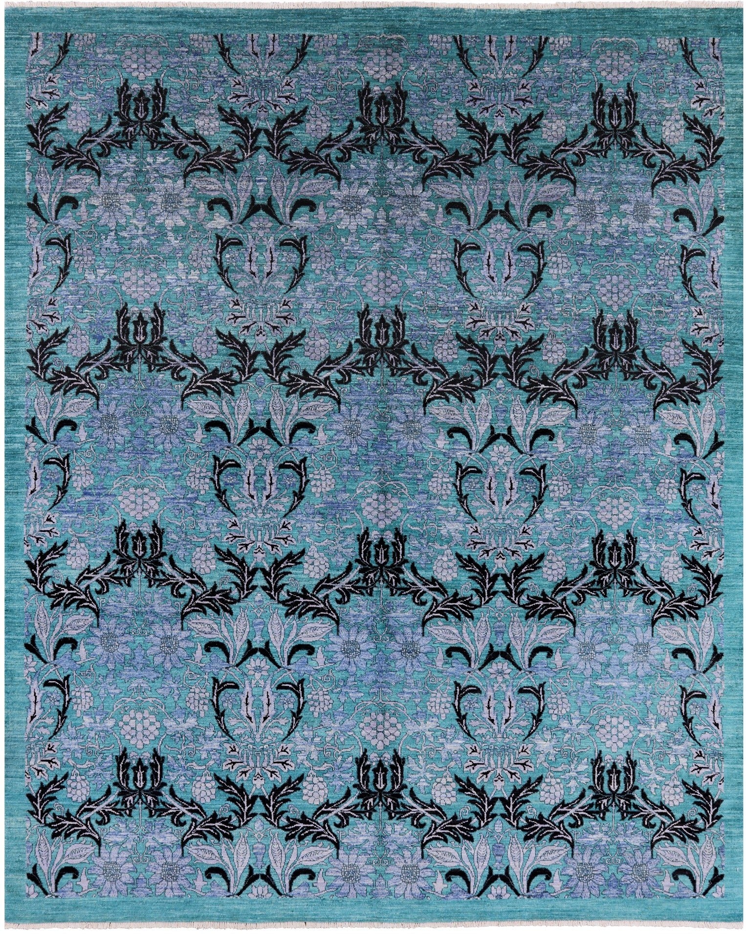 William Morris Hand Knotted Wool Rug - 8' 0" X 9' 10" - Golden Nile