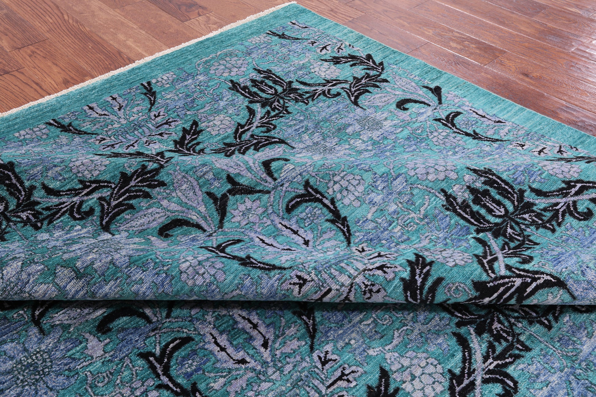 William Morris Hand Knotted Wool Rug - 8' 0" X 9' 10" - Golden Nile
