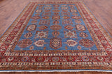 Blue Super Kazak Hand Knotted Wool Rug - 9' 4" X 12' 1" - Golden Nile