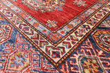 Square Super Kazak Hand Knotted Wool Rug - 6' 5" X 6' 9" - Golden Nile