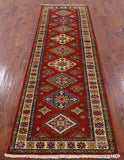 Red Super Kazak Handmade Wool Runner Rug - 2' 10" X 9' 2" - Golden Nile