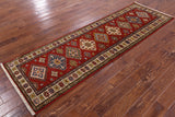 Red Super Kazak Handmade Wool Runner Rug - 2' 10" X 9' 2" - Golden Nile