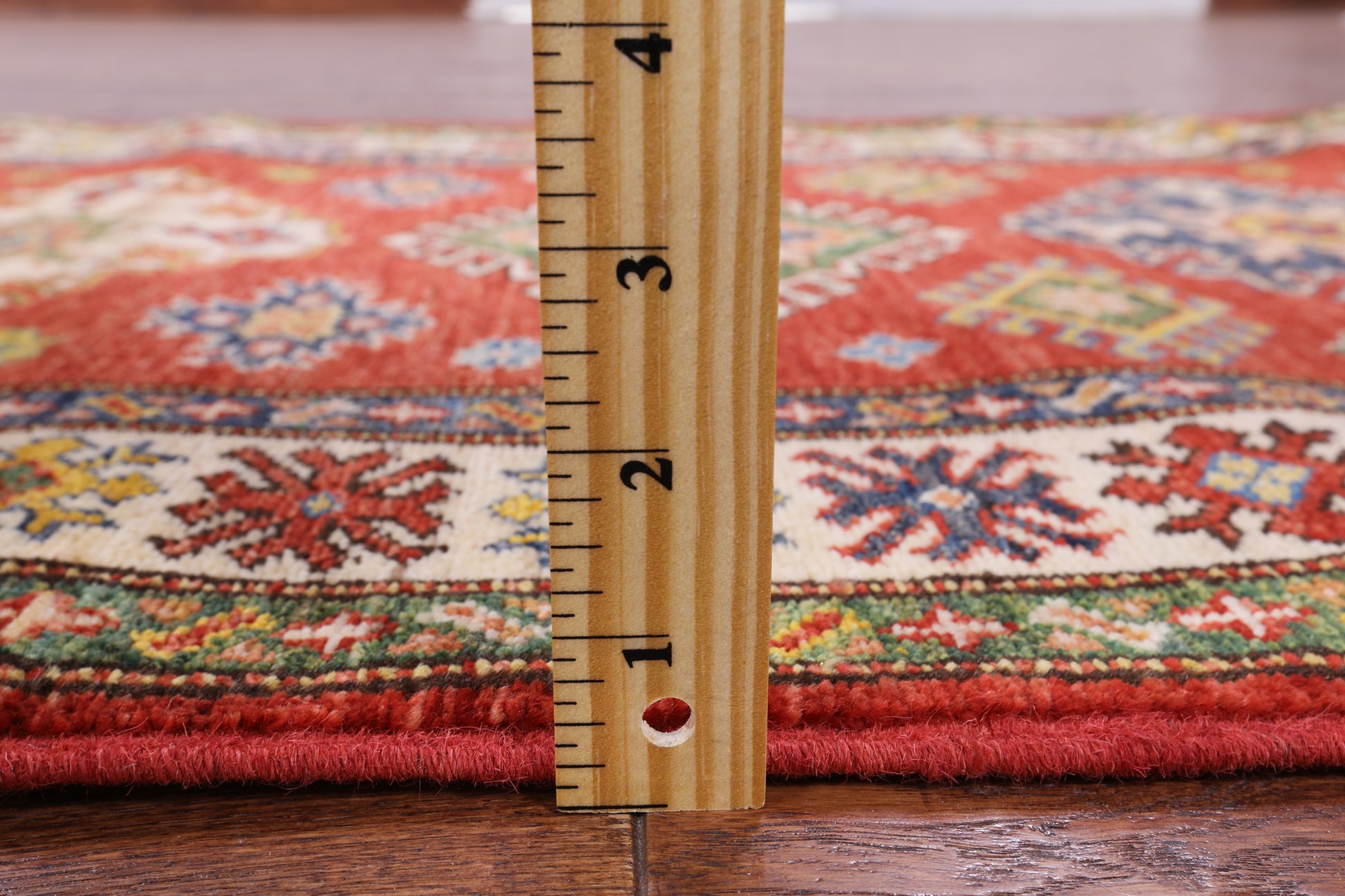 Red Super Kazak Handmade Wool Runner Rug - 2' 10" X 9' 2" - Golden Nile