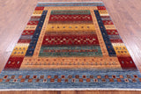 Tribal Persian Gabbeh Hand Knotted Wool Rug - 5' 8" X 7' 10" - Golden Nile