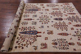 Ivory Persian Gabbeh Hand Knotted Wool Rug - 5' 4" X 7' 11" - Golden Nile