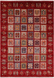 Red Tribal Persian Gabbeh Handmade Wool Rug - 5' 8" X 8' 1" - Golden Nile