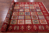 Red Tribal Persian Gabbeh Handmade Wool Rug - 5' 8" X 8' 1" - Golden Nile