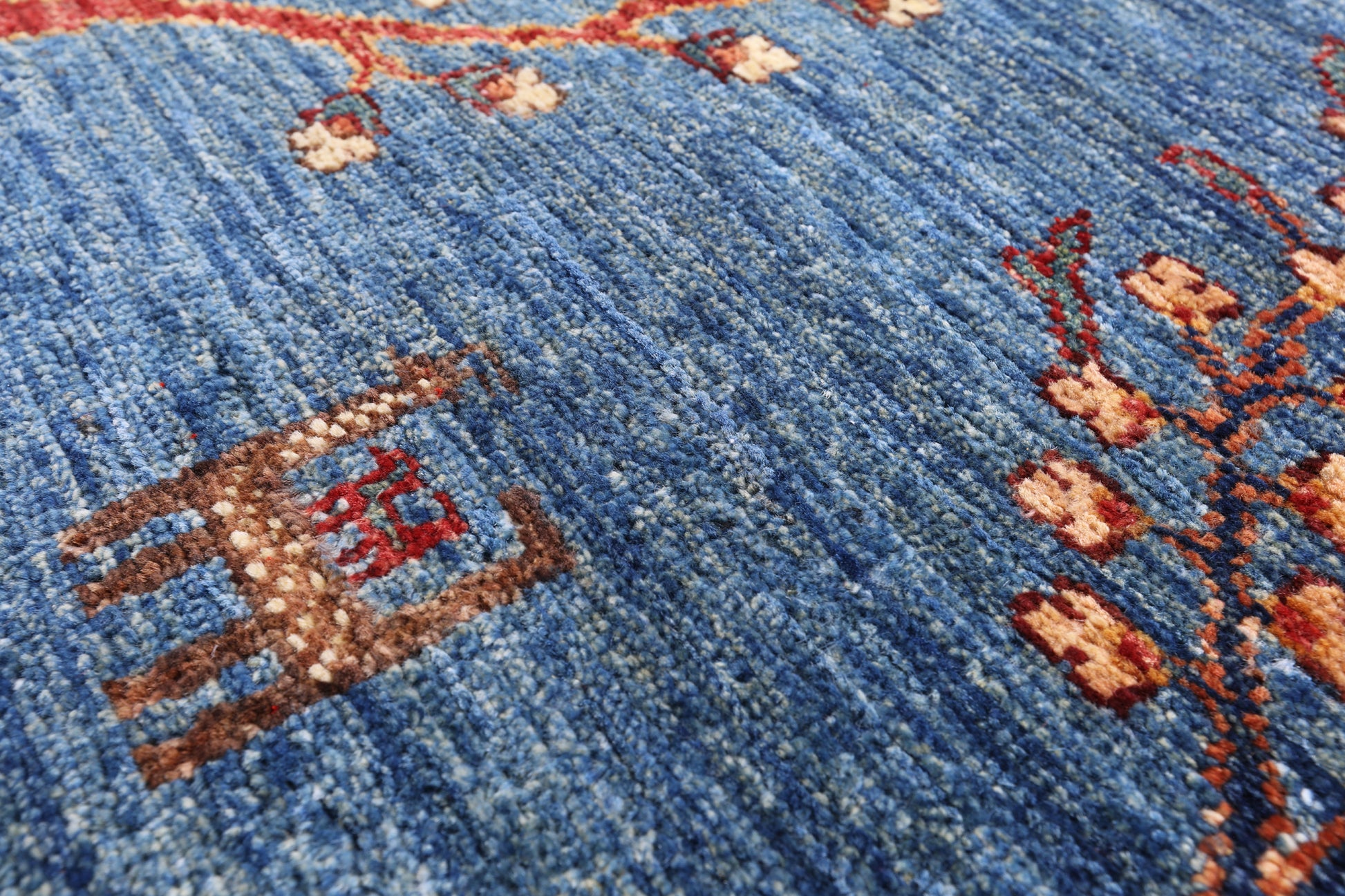Blue Tribal Persian Gabbeh Hand Knotted Wool Rug - 5' 9" X 7' 9" - Golden Nile