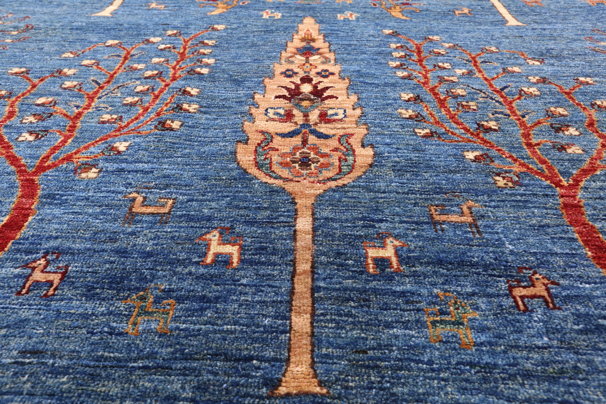 Blue Tribal Persian Gabbeh Hand Knotted Wool Rug - 5' 9" X 7' 9" - Golden Nile