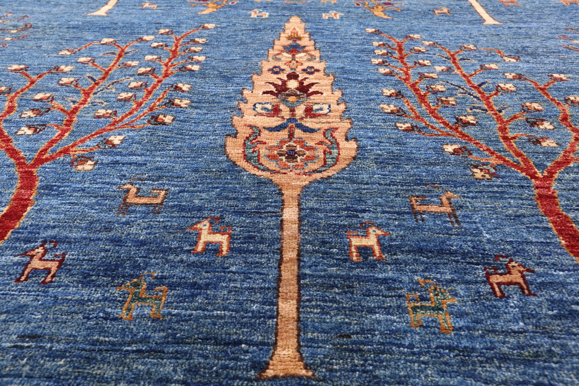 Blue Tribal Persian Gabbeh Hand Knotted Wool Rug - 5' 9" X 7' 9" - Golden Nile