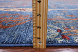 Blue Tribal Persian Gabbeh Hand Knotted Wool Rug - 5' 9" X 7' 9" - Golden Nile