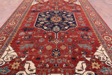 Red Fine Serapi Handmade Wool Rug - 9' 0" X 14' 9" - Golden Nile