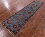 Persian Fine Serapi Hand Knotted Wool Runner Rug - 2' 6" X 9' 6" - Golden Nile
