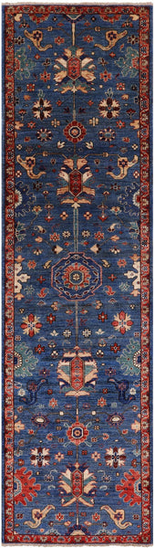 Persian Fine Serapi Hand Knotted Wool Runner Rug - 2' 9" X 9' 10" - Golden Nile