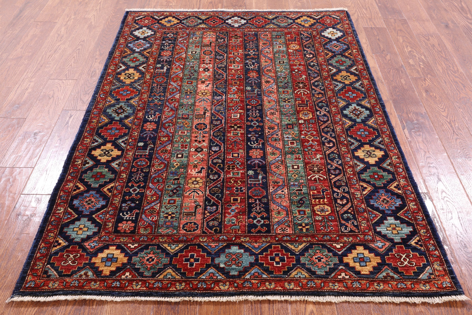 Shall Persian Gabbeh Handmade Wool Rug - 4' 2" X 5' 10" - Golden Nile