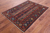 Shall Persian Gabbeh Handmade Wool Rug - 4' 2" X 5' 10" - Golden Nile