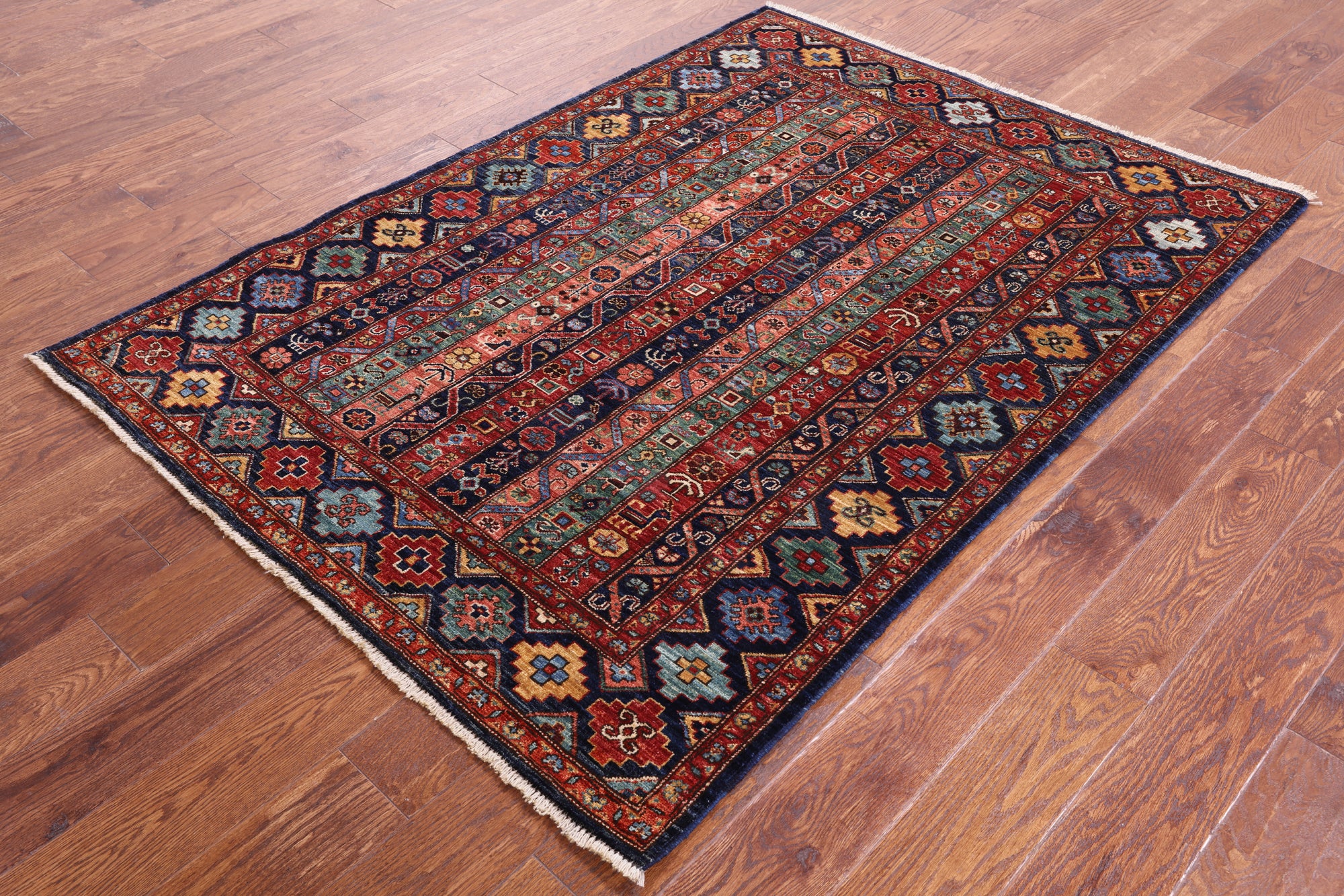 Shall Persian Gabbeh Handmade Wool Rug - 4' 2" X 5' 10" - Golden Nile