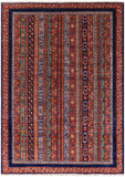 Shall Persian Gabbeh Hand Knotted Wool Rug - 4' 2" X 5' 10" - Golden Nile
