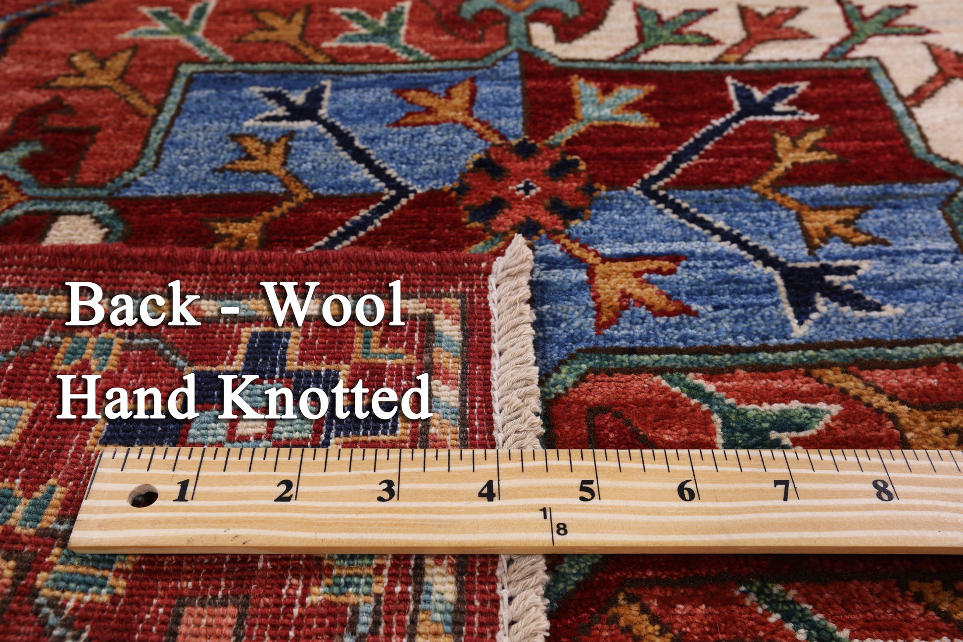 Red Turkmen Ersari Hand Knotted Wool Rug - 4' 0" X 6' 0" - Golden Nile