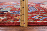 Red Turkmen Ersari Hand Knotted Wool Rug - 4' 0" X 6' 0" - Golden Nile