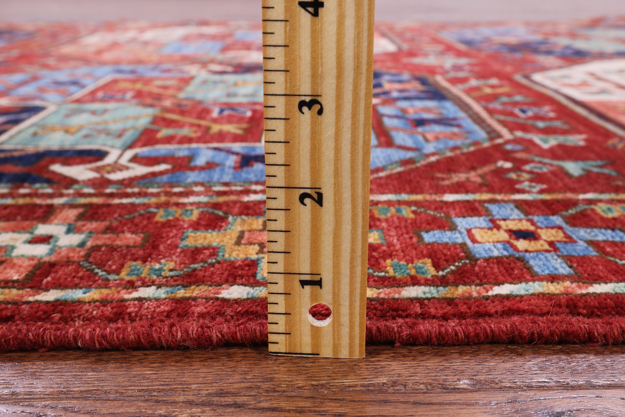 Red Turkmen Ersari Hand Knotted Wool Rug - 4' 0" X 6' 0" - Golden Nile